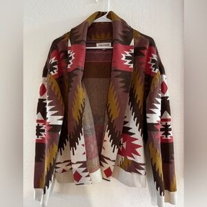 Lucky Brand Multicolor Knit Mid Drift Cardigan Sweater